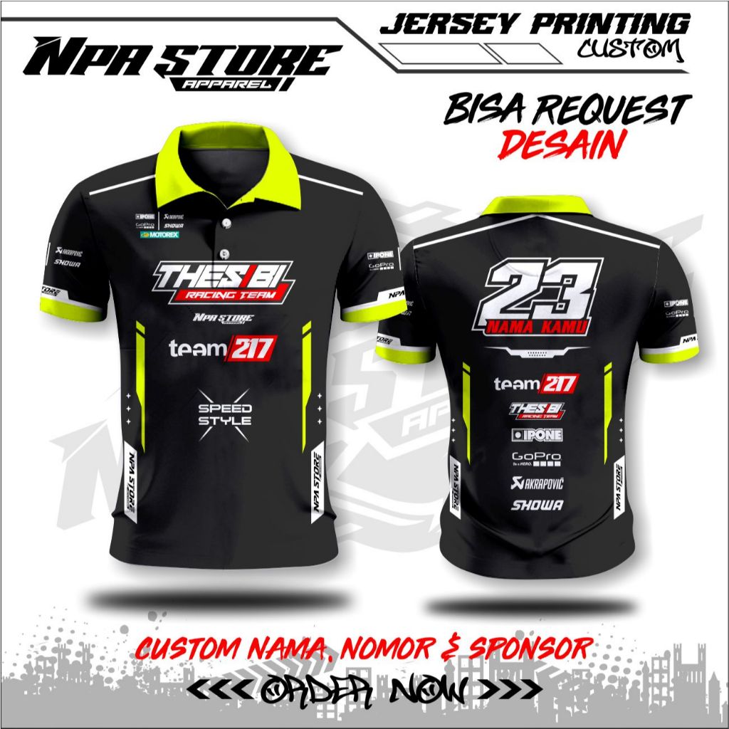 Jual JERSEY RACING KERAH CUSTOM NAMA NOMOR SPONSOR FULL PRINTING JERSEY ...