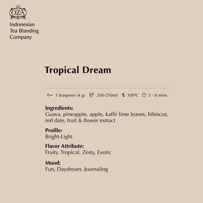 Jual OZA Tea - Tropical Dream | Artisan Tea - Fruit Tea | Specialty ...