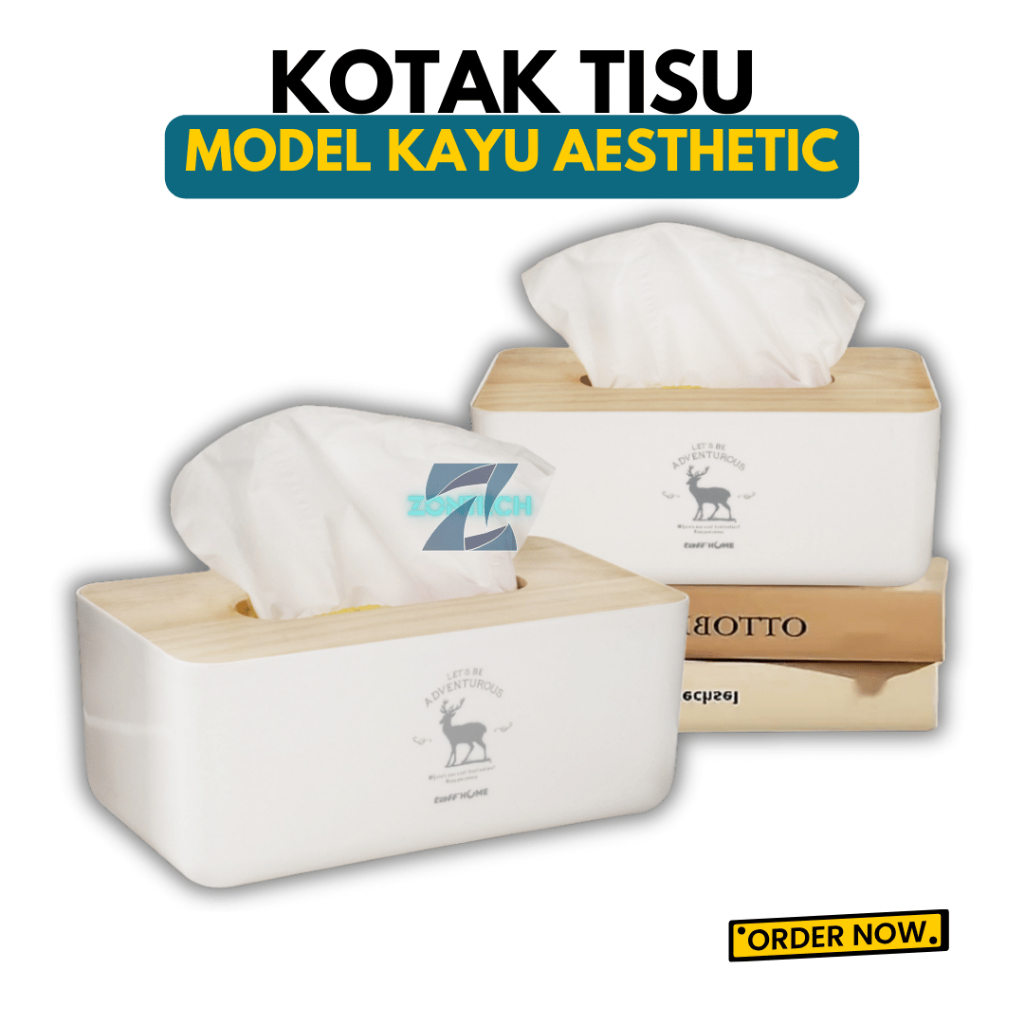 Jual Kotak Tisu Model Kayu Multifungsi Aesthetic Material PP dan Kayu ...