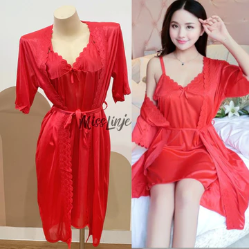 Miss Linje Baju Tidur Wanita Setelan Nightwear Kimono Satin Premium Bisa Buat Seserahan Kado