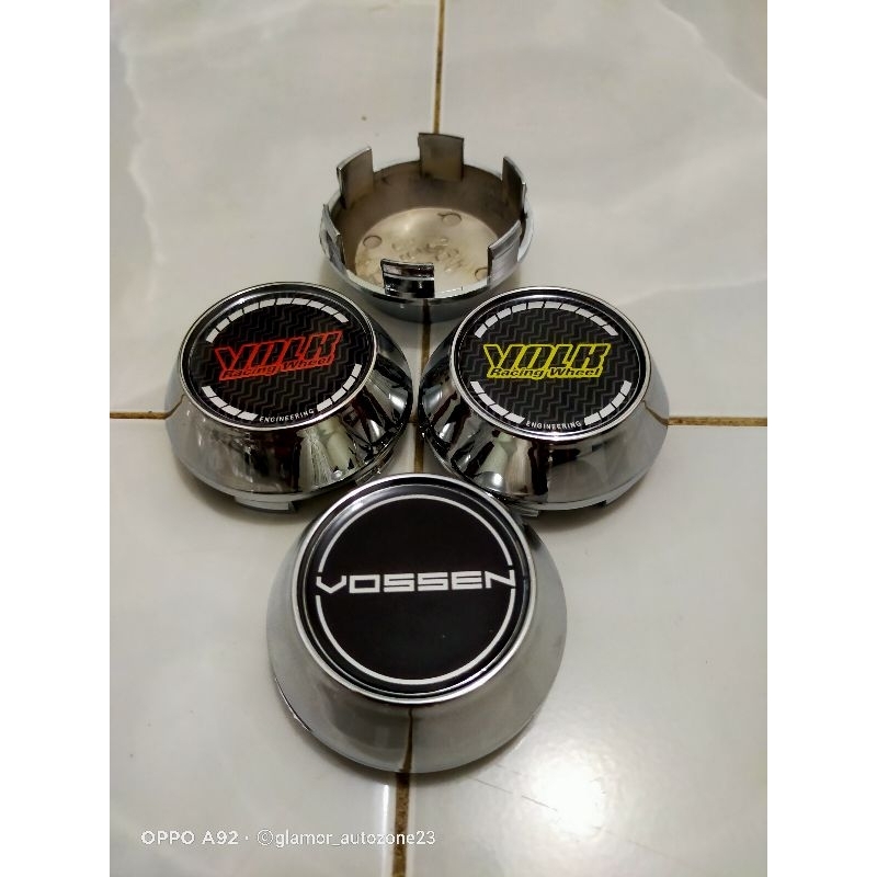 Jual dop roda tutup velg racing motif Vossen / volk rays kerucut chrome ...