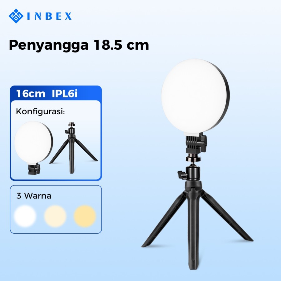 Jual INBEX Lampu Led Panel Foto Selfie Video Light Bundar Portabel ...