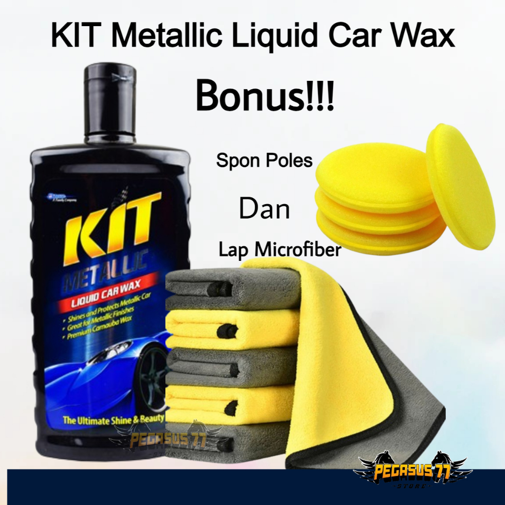 Jual POLES MOBIL KINCLONG KIT METALLIC LIQUID CAR WAX 275ML BONUS SPON