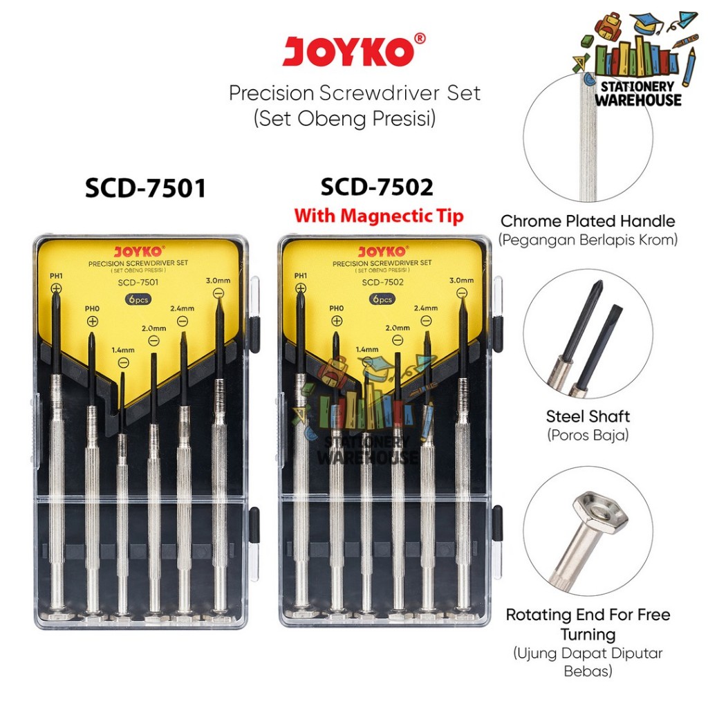 Jual Precision Screwdriver Set Obeng Presisi Joyko SCD-7501 SCD-7502 ...