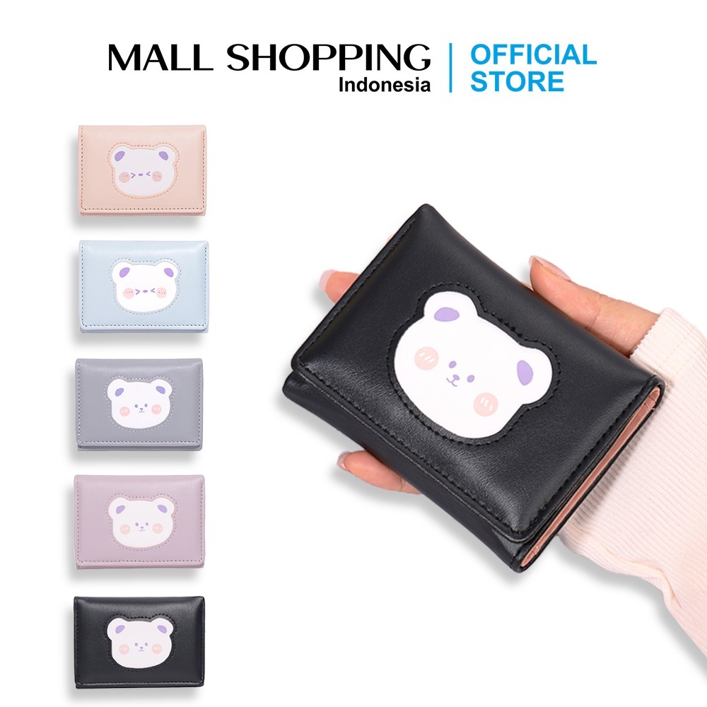 Jual Dompet Lipat Wanita Simple Bear Cute Trifold Dompet Wanita Pendek ...