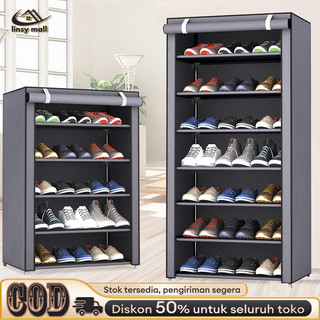 Jual Rak Sepatu Kain 10/8/6 Tingkat Rak Sepatu Susun Tertutup Rak ...