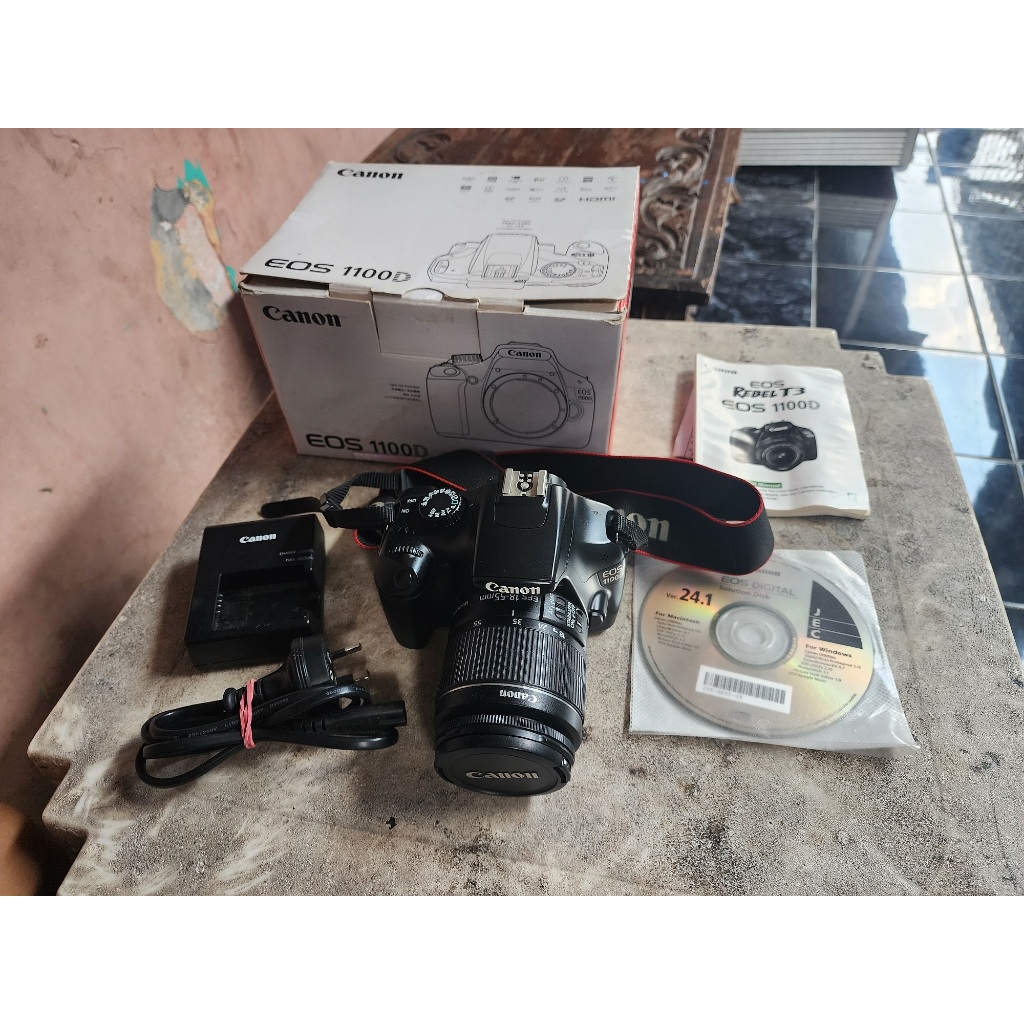 Jual Kamera DSLR Canon EOS 1100D Kit 18-55 IS Fullset | Shopee Indonesia