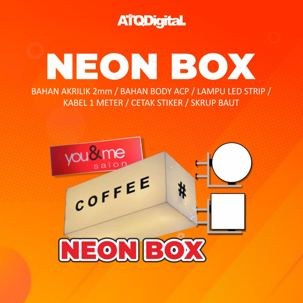 Jual NEON BOX BULAT DAN KOTAK 1 SISI | Shopee Indonesia