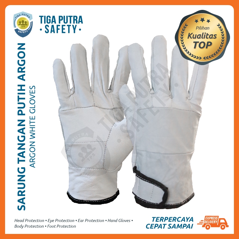 Jual Sarung Tangan Safety Las Argon Putih Kulit Asli / Glove Welding ...