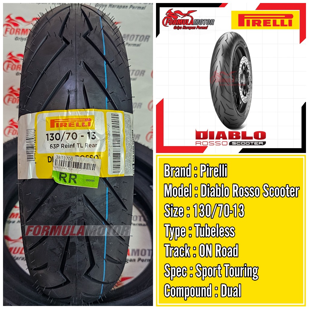 Rollenreifen 130/70-13 Schlauchlos Für Yamaha NMAX, Majesty, Tricity & Mehr - Hinterrad