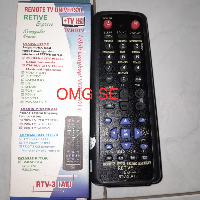 Jual remote tv universal retive express RT-3 (AT) | Shopee Indonesia