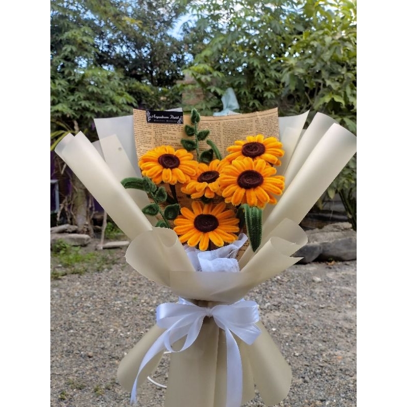 Jual Buket Bunga Matahari/ Buket Bunga matahari dari Kawat Bulu ...