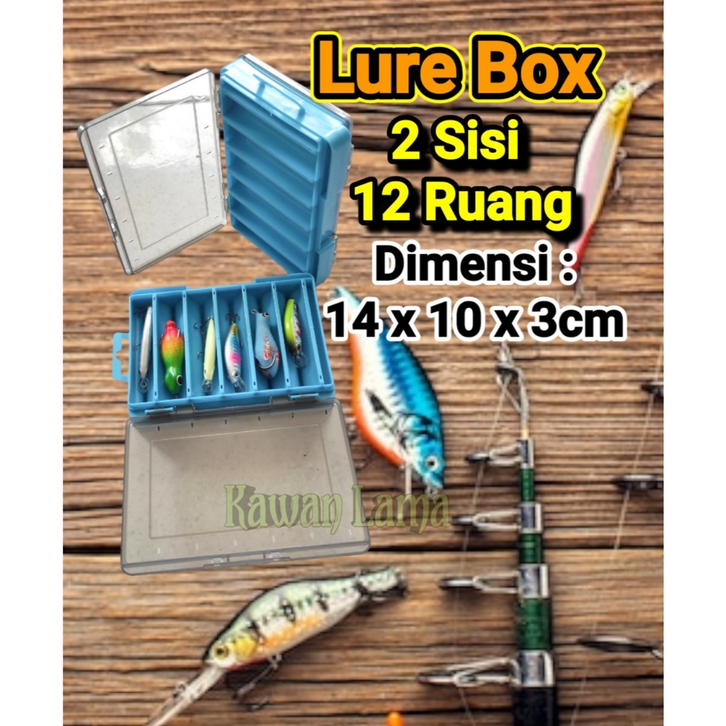 Jual Box lure / kotak umpan pancing Casting 2 sisi size 14 x 10 x 3 cm ...