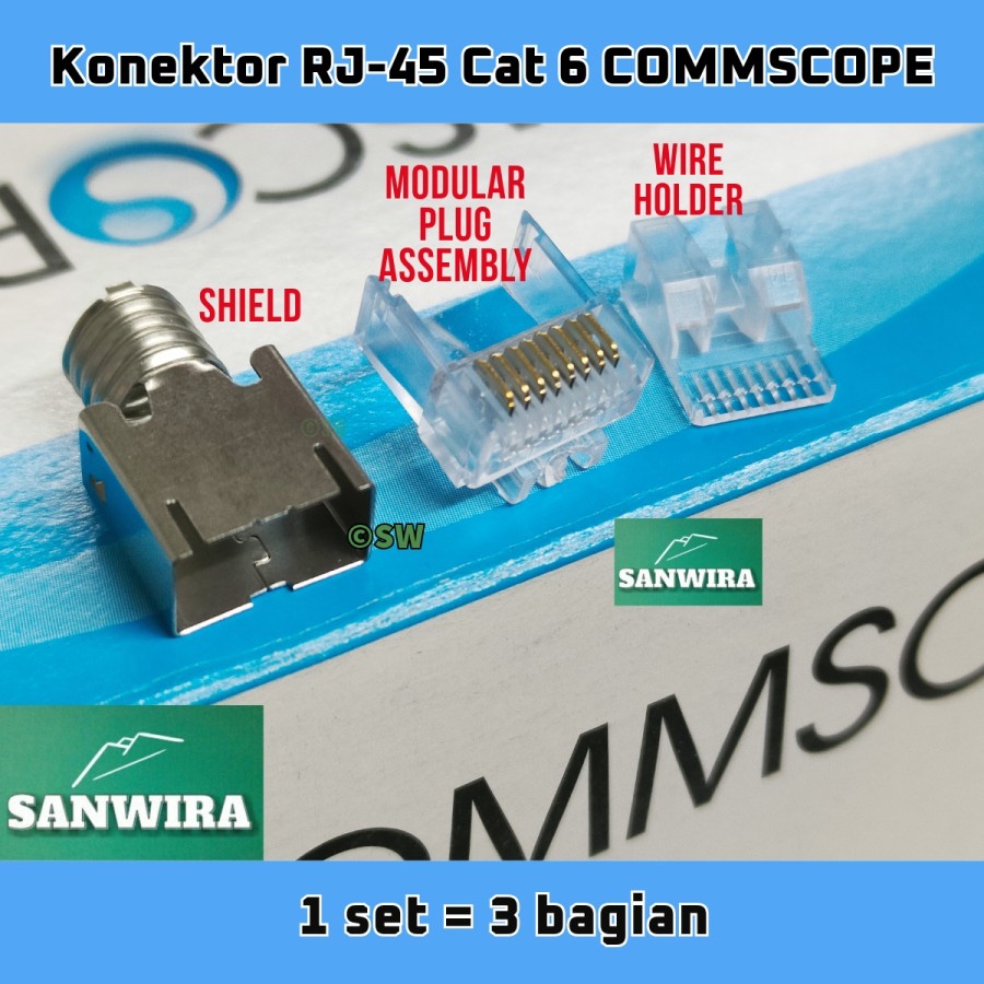 Jual Konektor RJ45 Cat 6 Commscope / RJ-45 Connector Cat6 COMMSCOPE ...