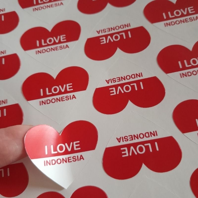 Jual Stiker Bendera Merah Putih Love Stiker Agustusan Stiker Pipi (isi ...