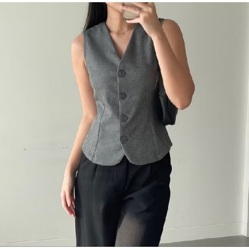 Jual [SH] VEST Wanita korean style | atasan rompi wanita |rompi korean ...