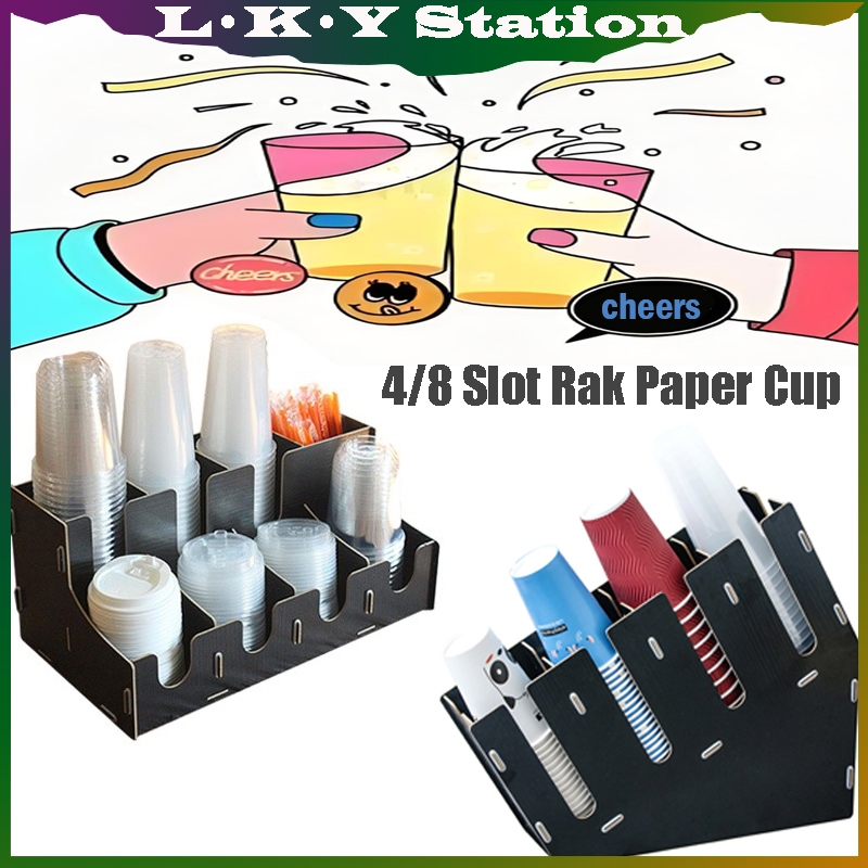 Jual 4/8 Slot Rak Paper Cup Rack Paper Cup Dispenser Paper Cup ...