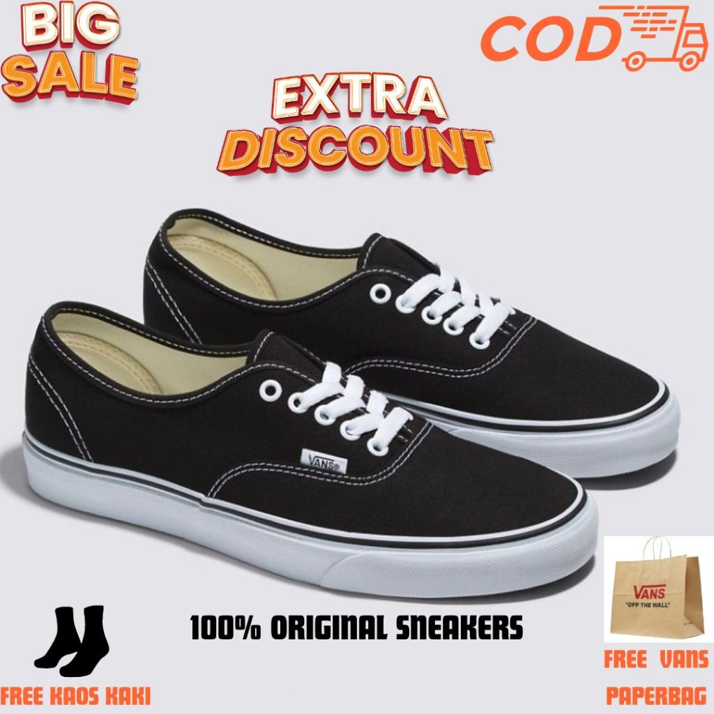 Jual vans authentic black sale