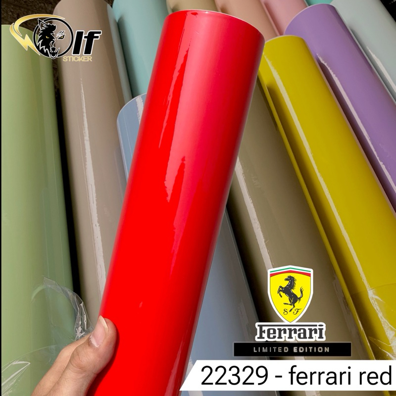 Jual skotlet motor merah pastel super glossy sticker skotlet merah ...