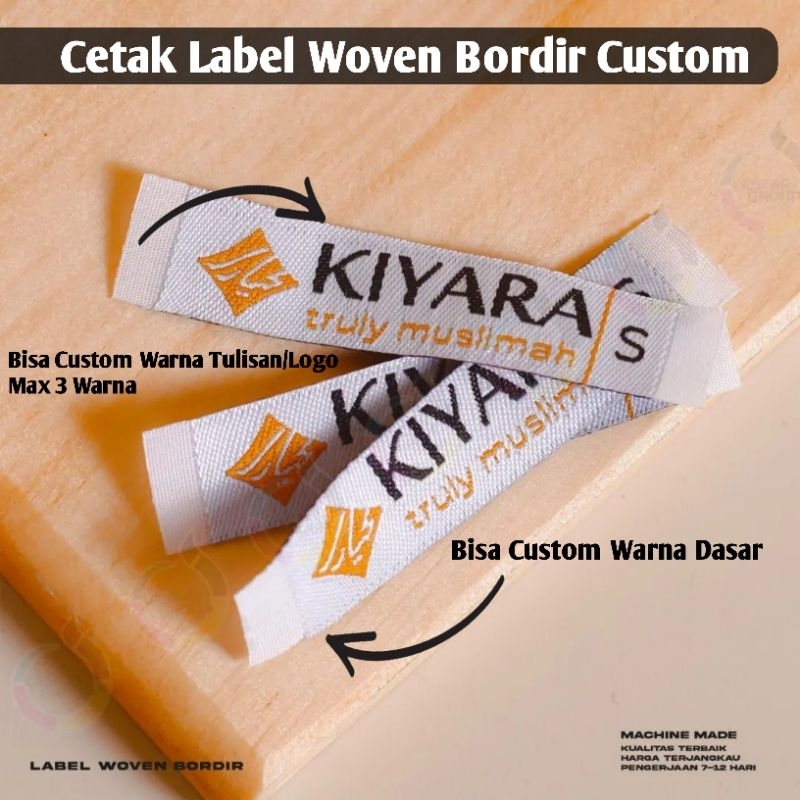 Jual label woven bordir label woven custom label baju woven | Shopee ...