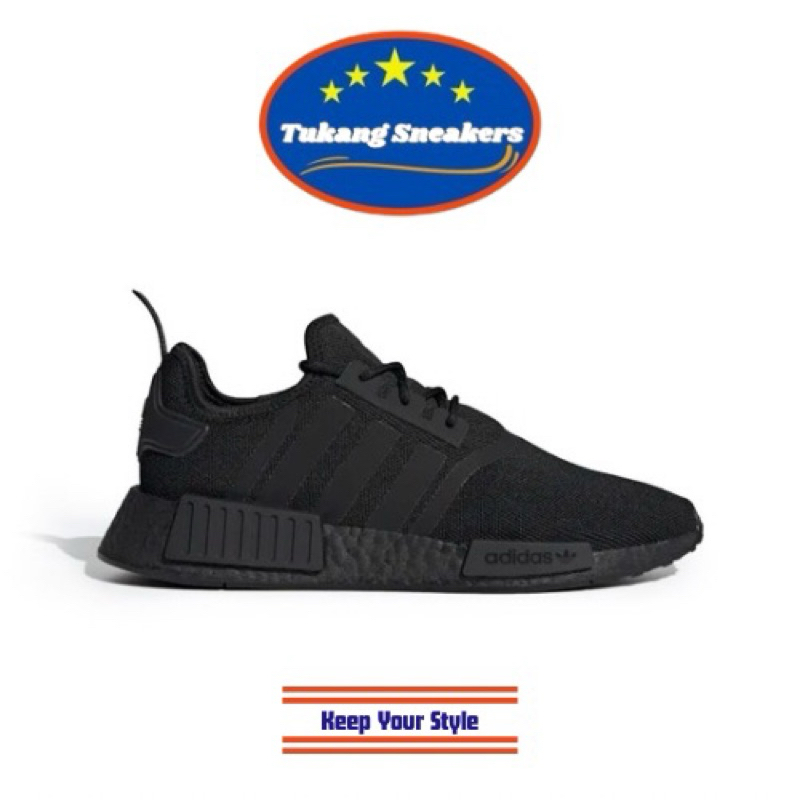 Jual Sepatu Sneakers Unisex Adidas NMD R1 Primeblue Black Shopee Indonesia