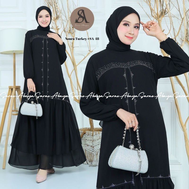 Jual Sarae Abaya Turkey Premium Noura SA-49 Gamis Full Ceruty Muslim ...