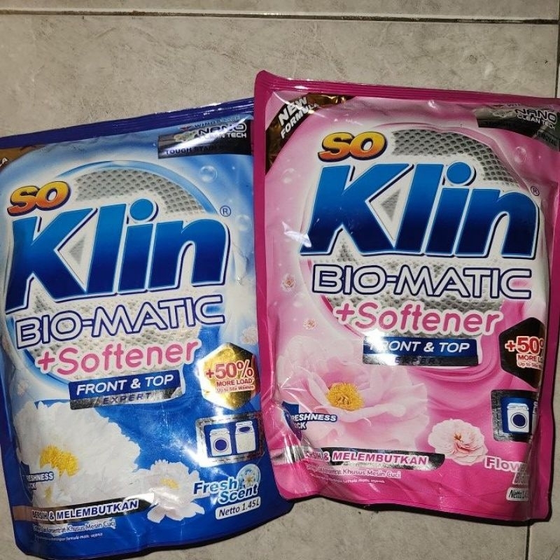 Jual So Klin Bio matic + softener detergen cair 1,45L | Shopee Indonesia