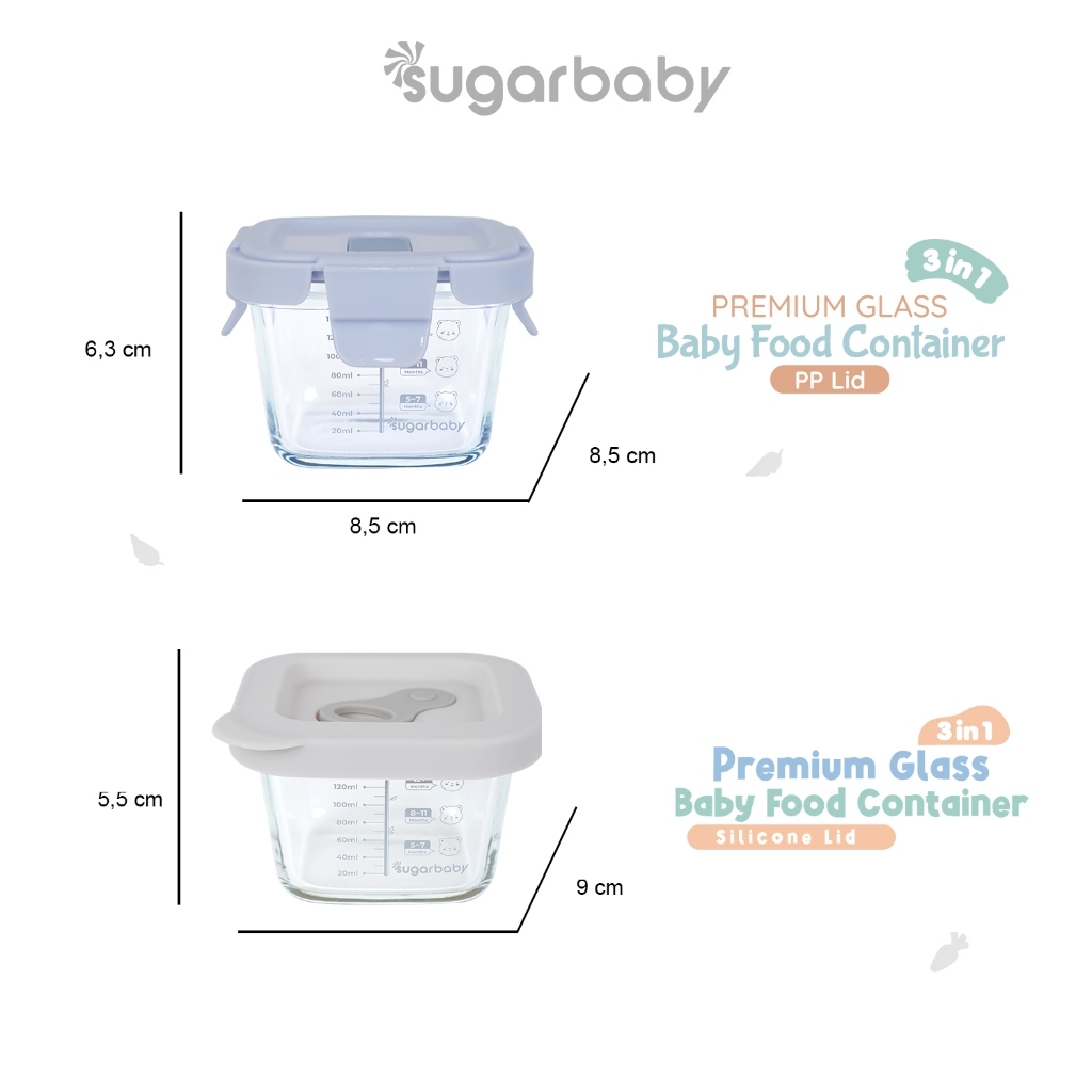 Jual SugarBaby Premium Glass Jar Baby Food Container 3 pcs BPA FREE ...
