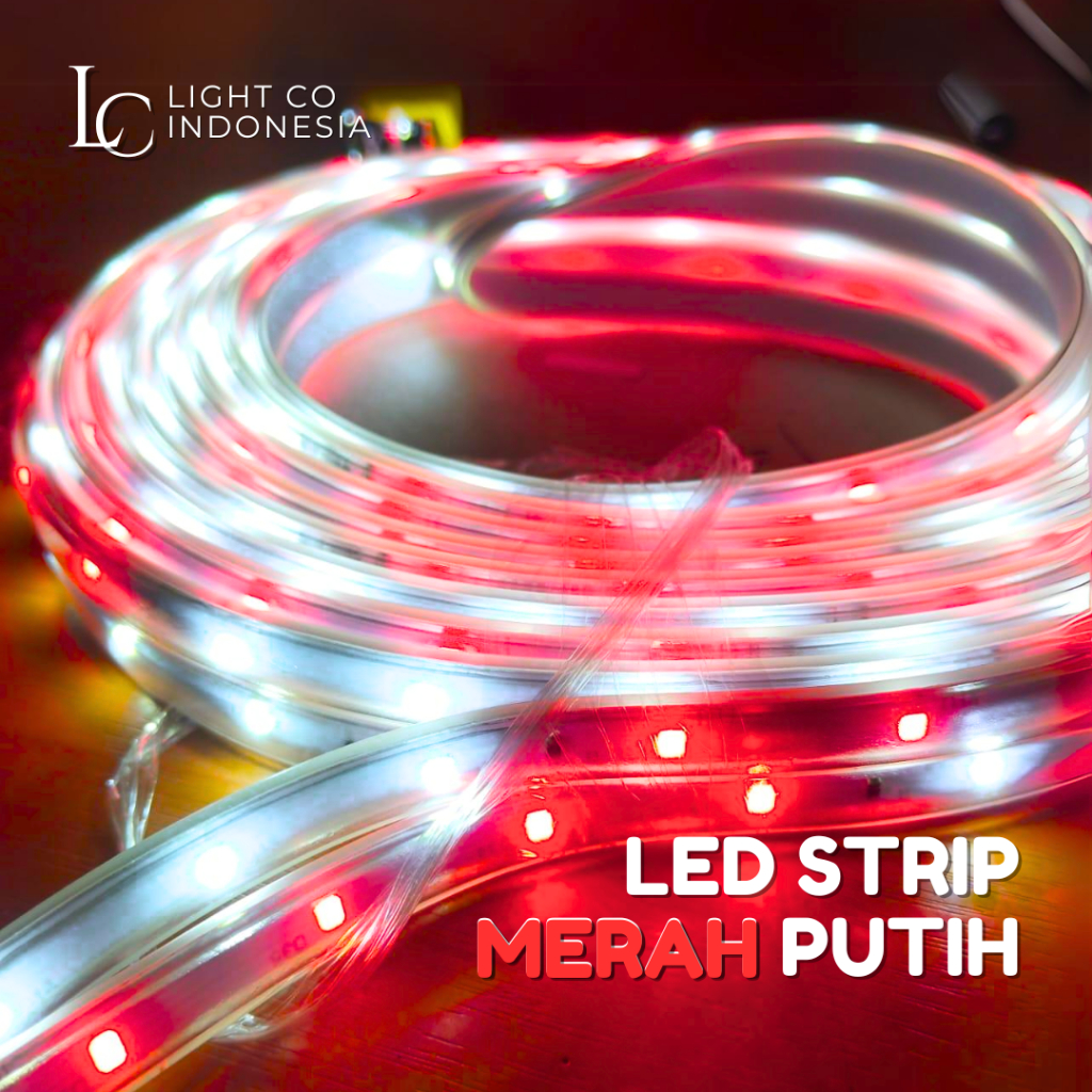 Jual [LIGHT CO INDONESIA] ROLL 10m Led strip merah putih / lampu selang ...