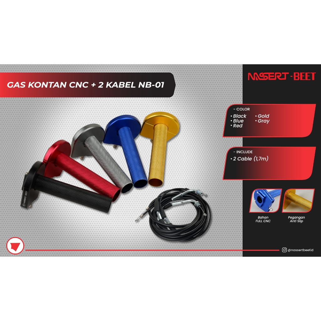 Jual GAS KONTAN POLOS CNC + 2 KABEL NB-01 UNIVERSAL INJEKSI KARBURATOR ...