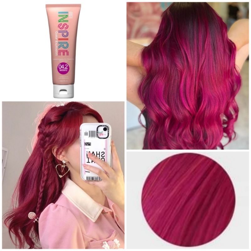 Jual Inaura Color Explosion Inspire 04.2 Magenta 100ml Cat Rambut Warna ...