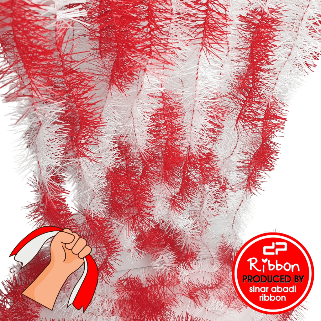 Deparcel Ribbon Slinger Kecil Diameter 4cm Merah Putih 17 Agustus Dekorasi Tinsel Rumbai Pesta
