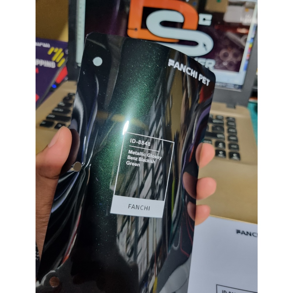 Jual ROLL Sticker FANCHI ID-8848 Metallic Glossy Benz Blackish Green ...