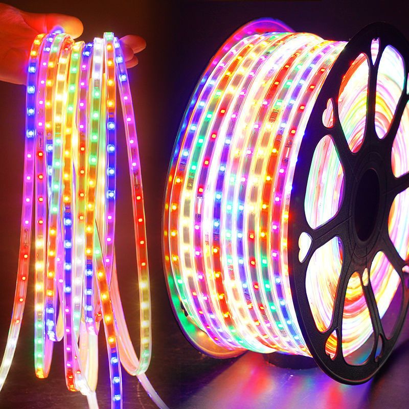 Jual Lampu LED Strip Selang paket RGB 3528 2835 220V + Adaptor 10M/15M ...