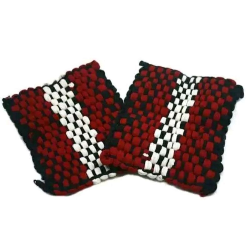 Jual Cempal Anti Panas Anyaman Anyam Rajut Tebal Kotak Tenun Kain Lap ...