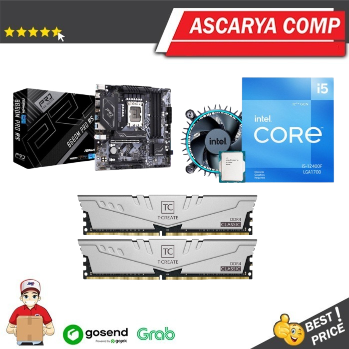 Jual (BUNDLE) INTEL I5 12400F + MOTHERBOARD B660M + RAM 16GB