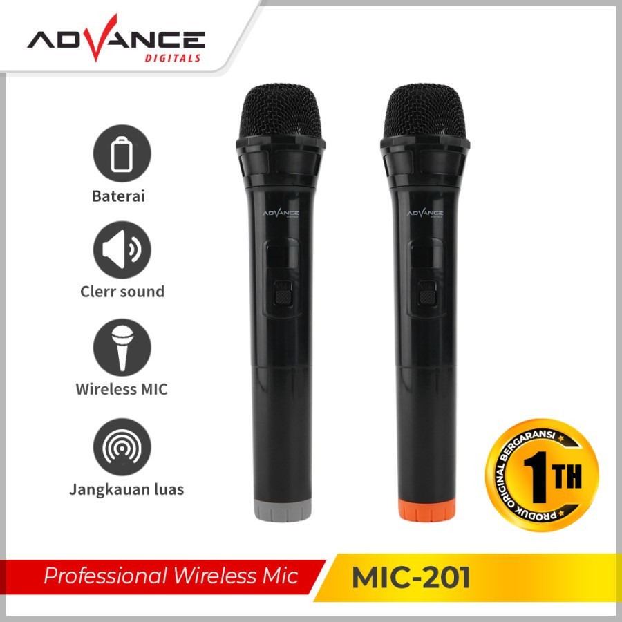 Jual Microphone Mikrofon Advance MIC 201 Dua Mic Profesional Wireless ...