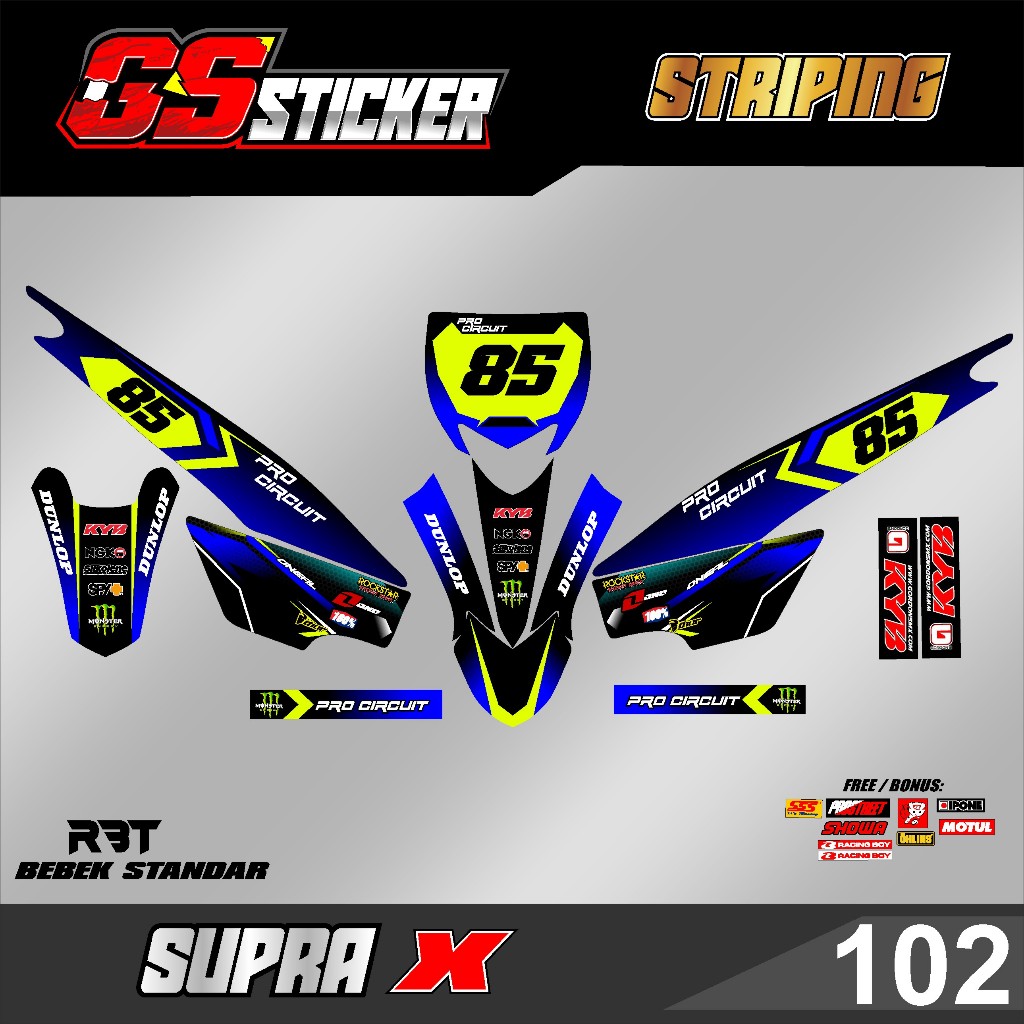 Jual STICKER STRIPING MOTOR RBT SUPRA X RBT BEBEK MODIF SUPERMOTO RBT ...