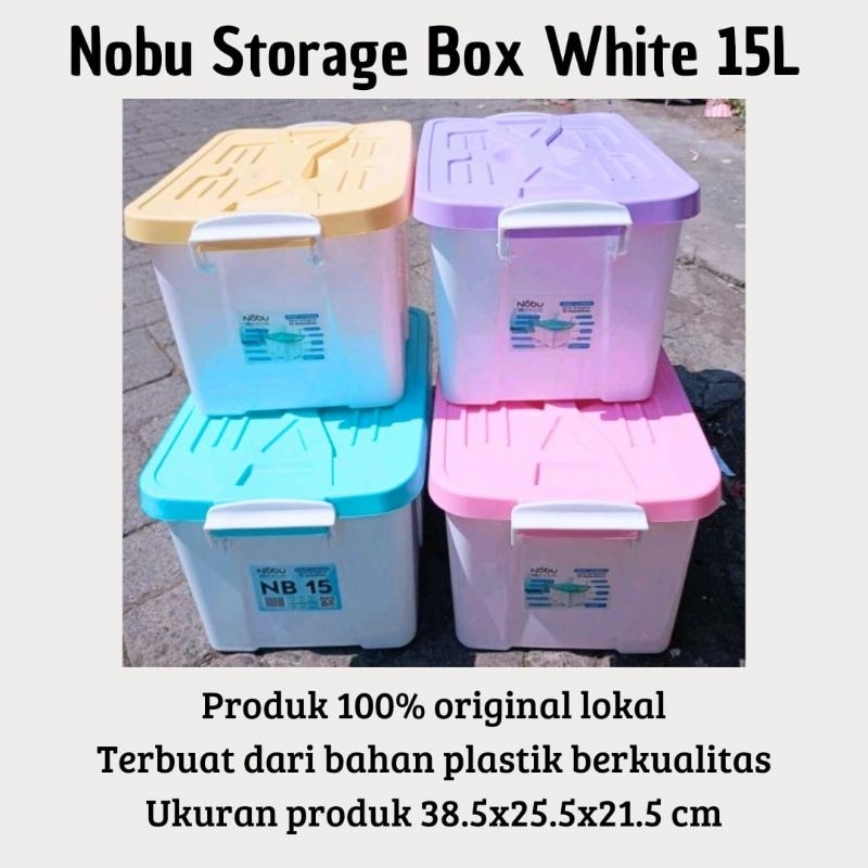 Jual Box container Nobu 15L transparan / Putih / Box nasional coklat ...