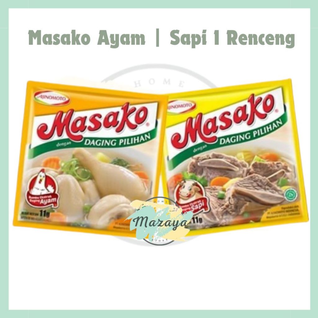 Jual MASAKO RASA AYAM SAPI 9GR SACHET 1 RENCENG ISI 12 BUNGKUS - MAZAYA ...