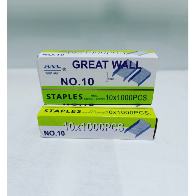Jual isi staples Great Wall No 10 (per box) | Shopee Indonesia