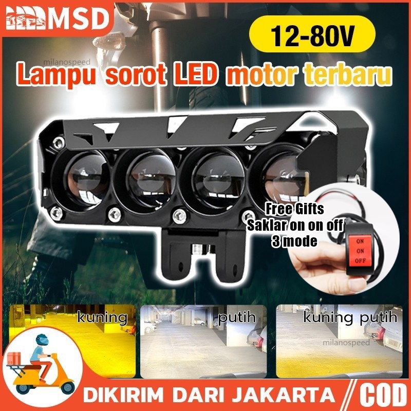 Lampu Tembak LED Laser D2 D3 Transformer 4 Mata Lampu Tembak SQL Mini Driving Lampu Tembak Laser LED D3 SQL 4 Mata Putih Kuning