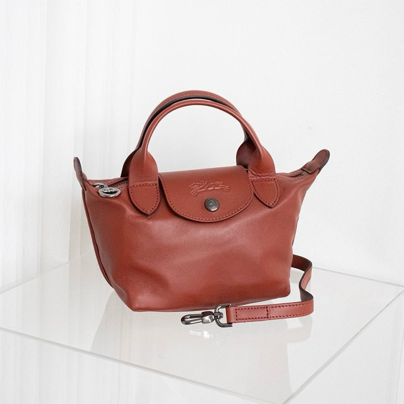 Jual Original Long*champ Le Pliage Mini Cuir Top Handle Bag
