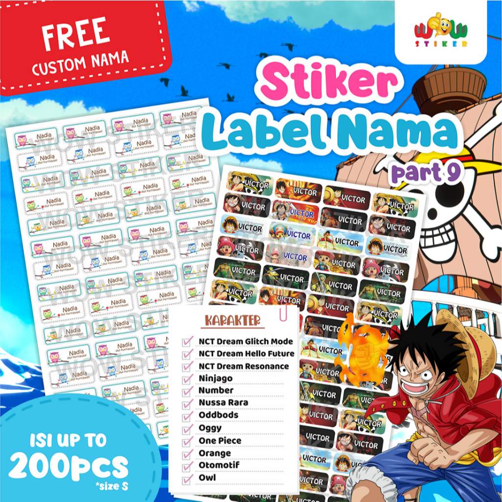 Jual PART 9 Stiker Label Nama Waterproof Versi Kotak - NCT Dream, Nussa ...
