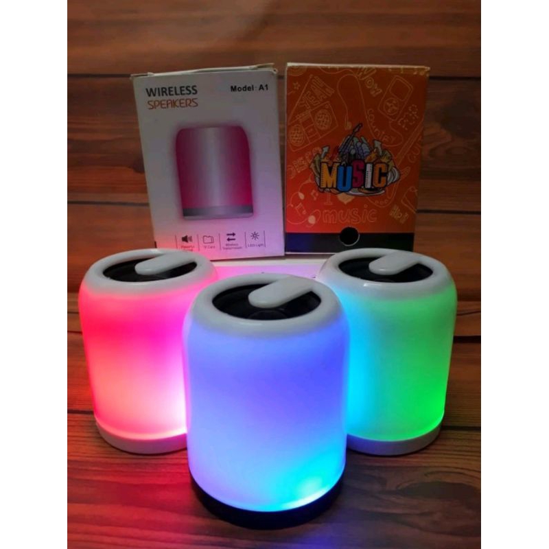 Jual Speaker Mini A1 Smart NEON LED Light Extra Bass FM Radio High ...