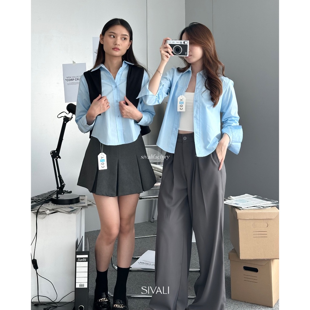 SIVALI Haven Fitted Shirt - Kemeja Wanita Slim Effect Lengan Panjang Casual/Kerja - Atasan Wanita | 1920