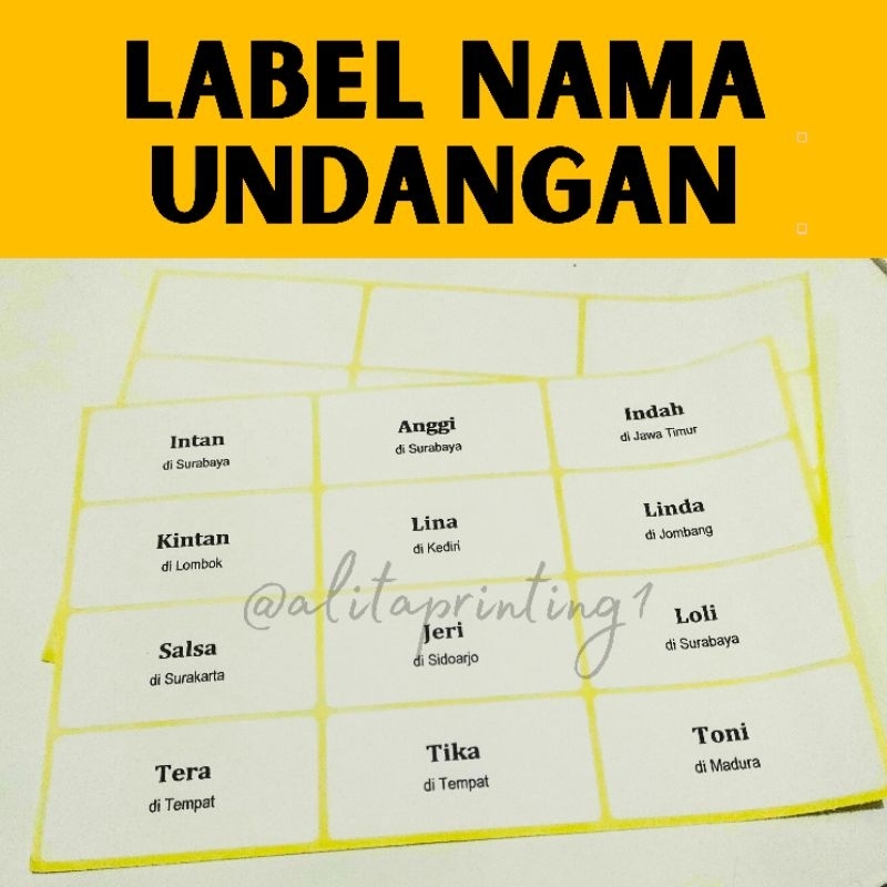 Jual Cetak Label Undangan 103 PROSES CEPAT | Shopee Indonesia
