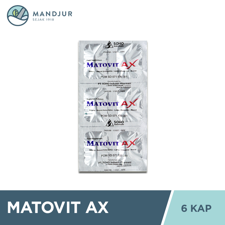 Jual Matovit AX 6 Tablet - Suplemen Untuk Mata Lelah | Shopee Indonesia