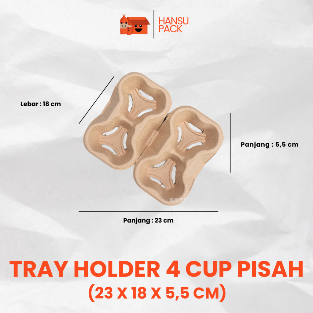 Jual Paper 4 Cup Tray Holder 2 In 1 Pisah Tatakan Gelas Plastik Drink ...