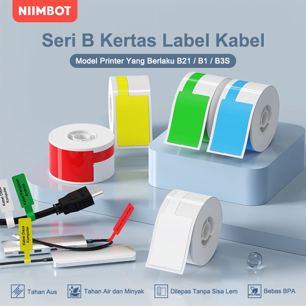 Jual NIIMBOT B21/B1/B3S Kertas Label Kabel dan Kawat Komunikasi Kabel ...